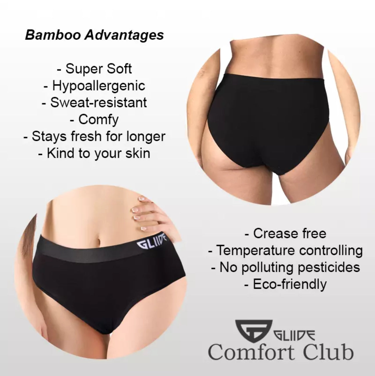 Woman’s Bamboo Brief Triple Pack Carbon Black